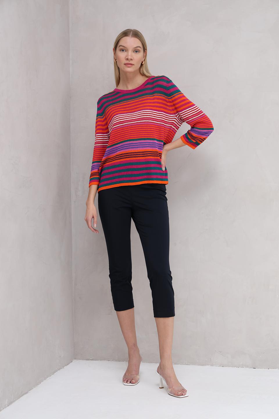 Пуловер Oui в полоску