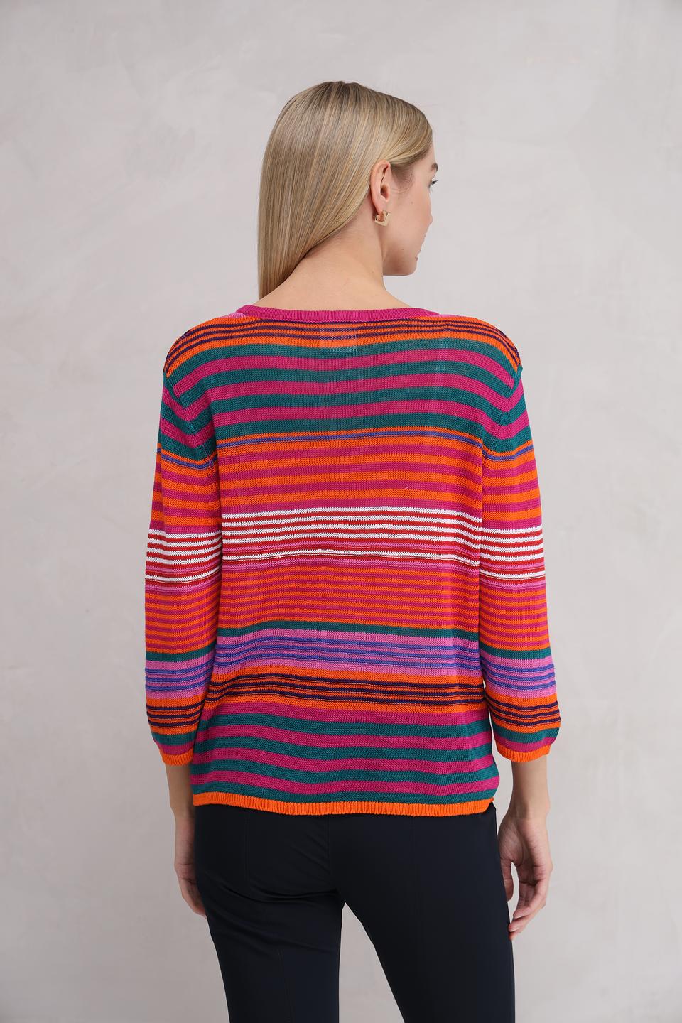 Пуловер Oui в полоску