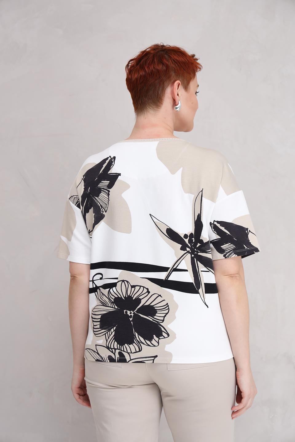 Футболка Lecomte с цветочным принтом