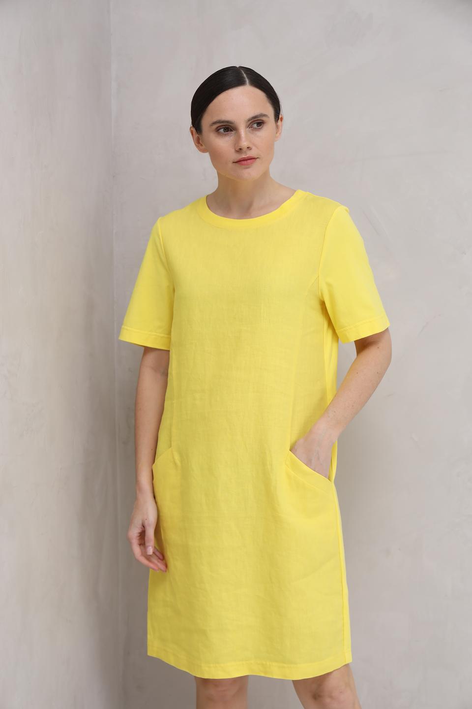 Платье Oui лен жёлтый