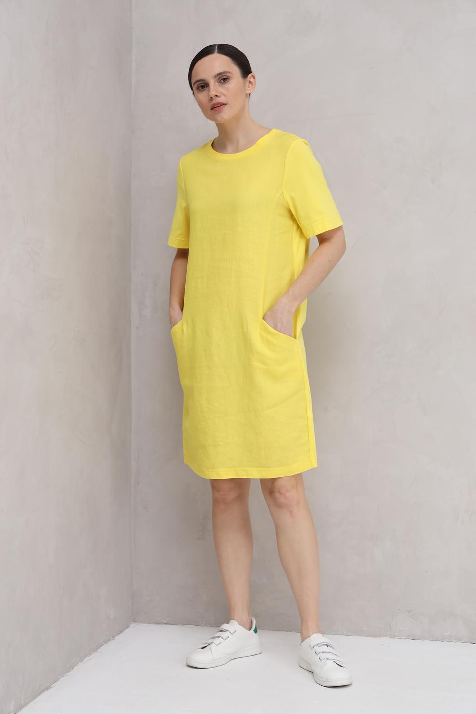 Платье Oui лен жёлтый