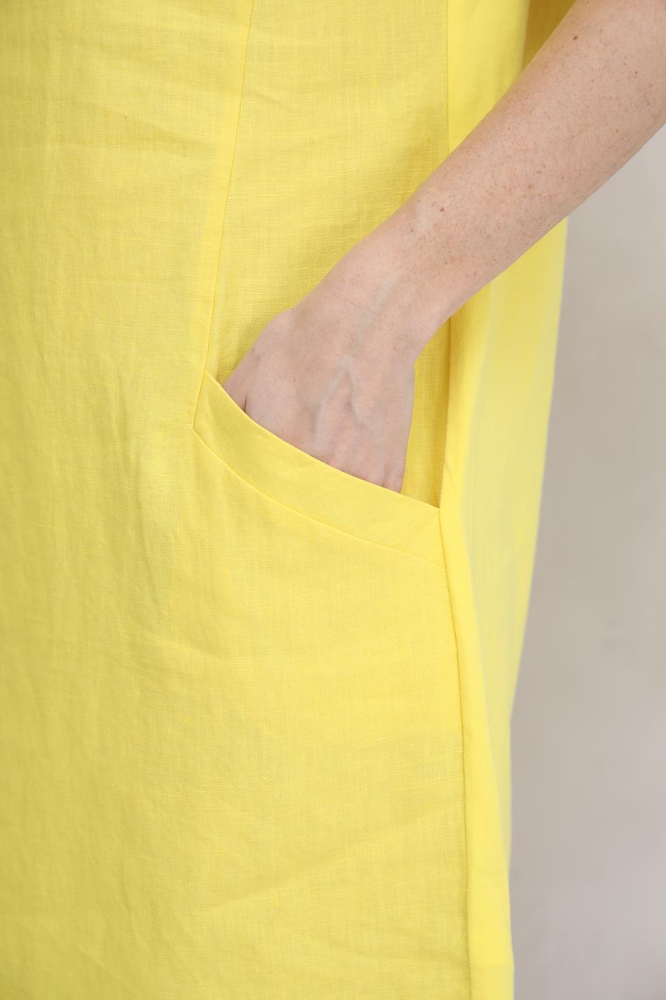Платье Oui лен жёлтый