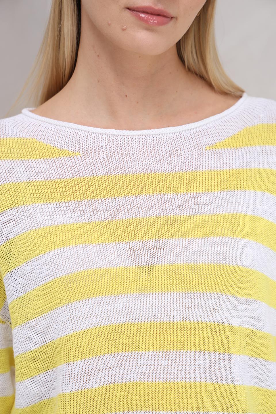 Пуловер Oui в полоску жёлтый