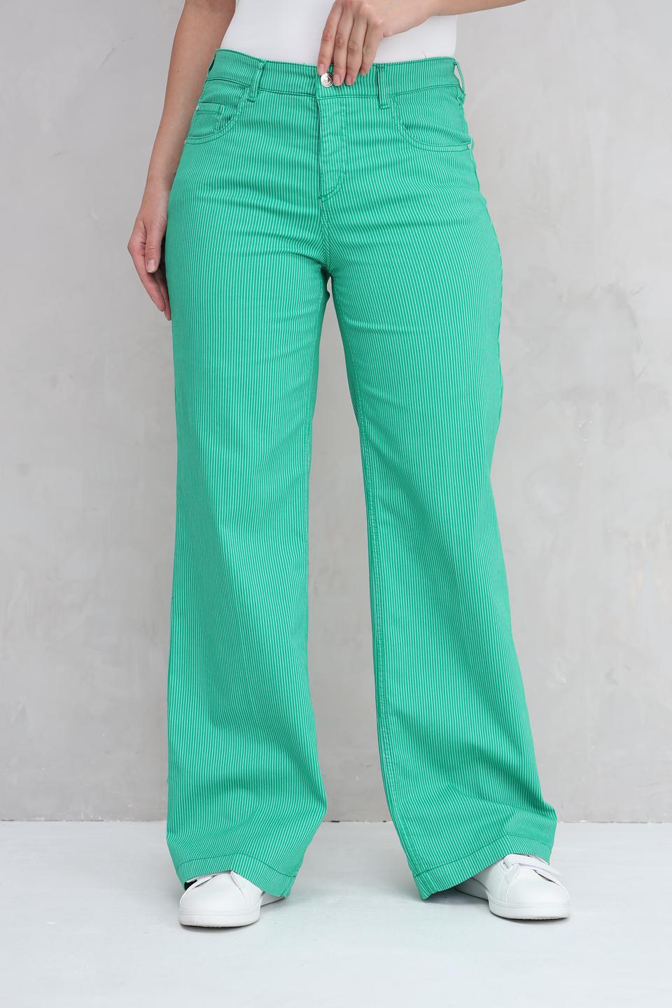 Брюки клёш Gardeur в полоску лайм