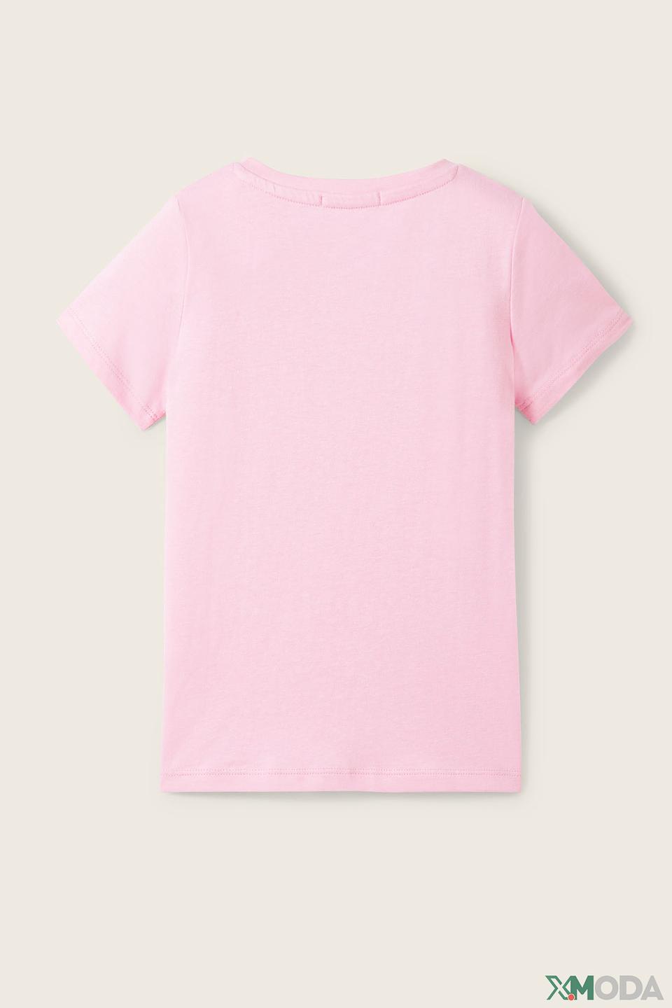 Футболка Tom Tailor дев. с цветком розовый