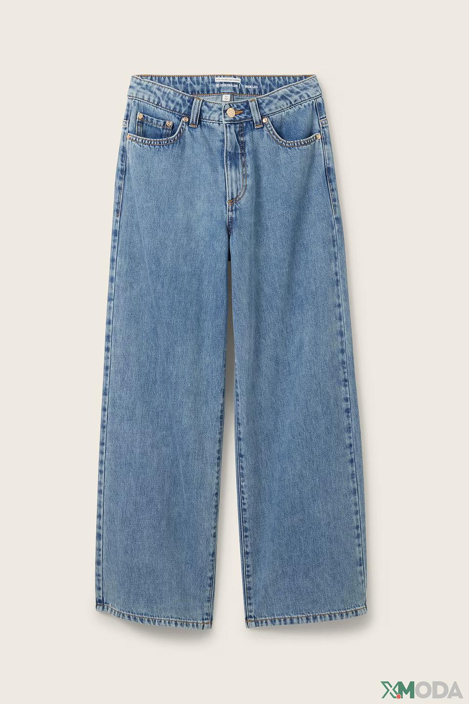 Джинсы Tom Tailor дев. широкие голубые