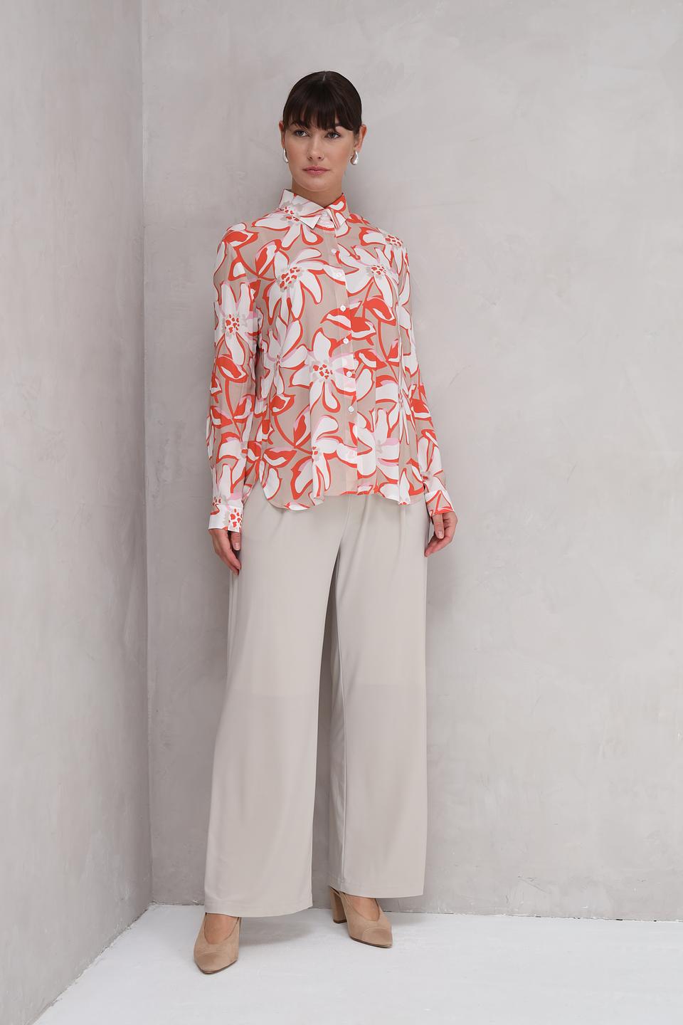 Рубашка You Just, белый, цветочный принт