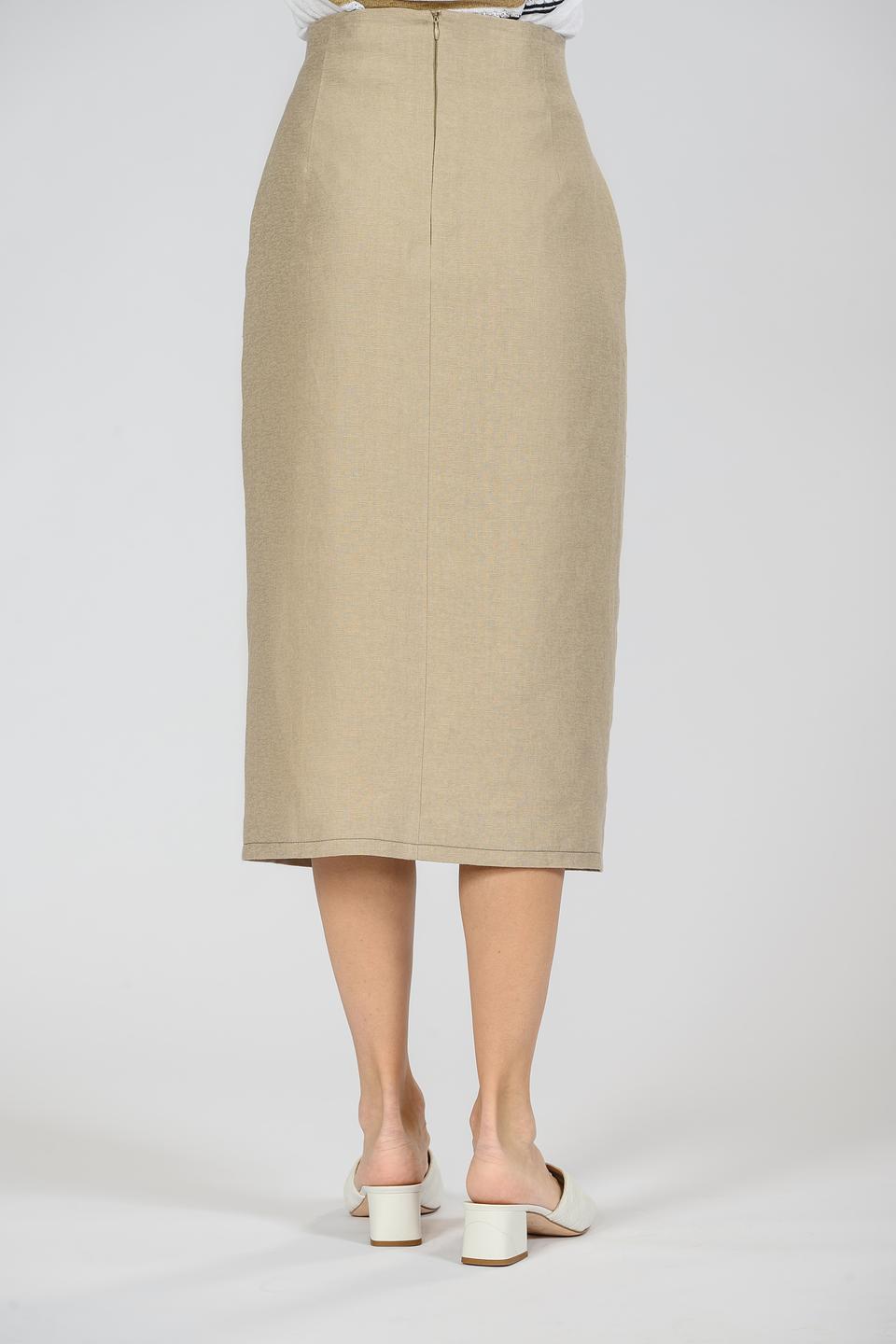 Юбка Giorgio Grati бежевая с разрезом