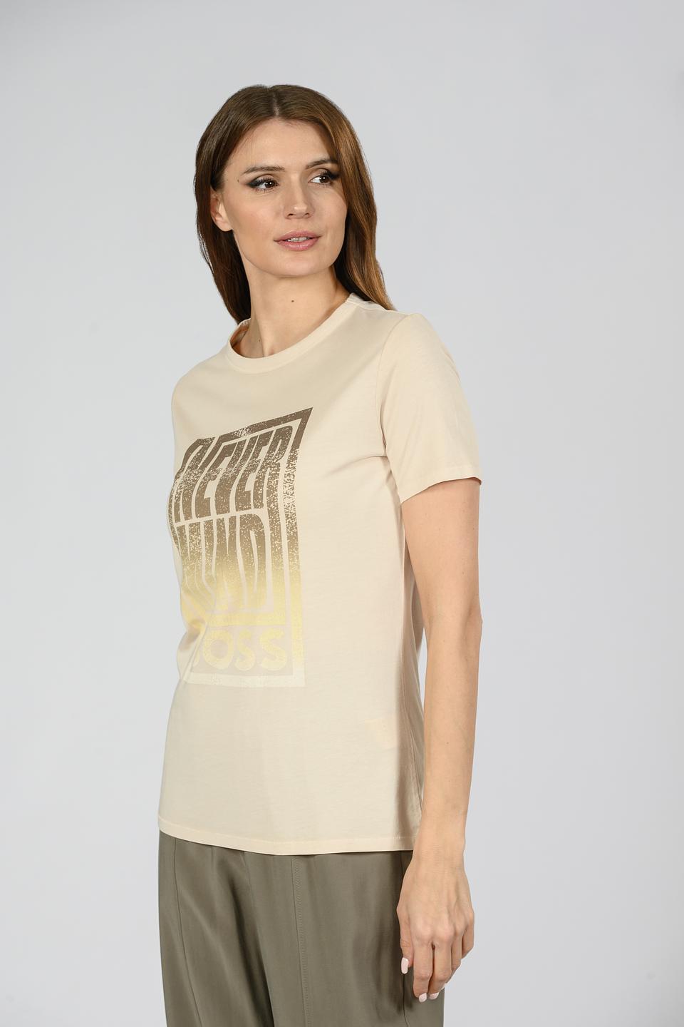 Футболка Boss Orange с принтом бежевый