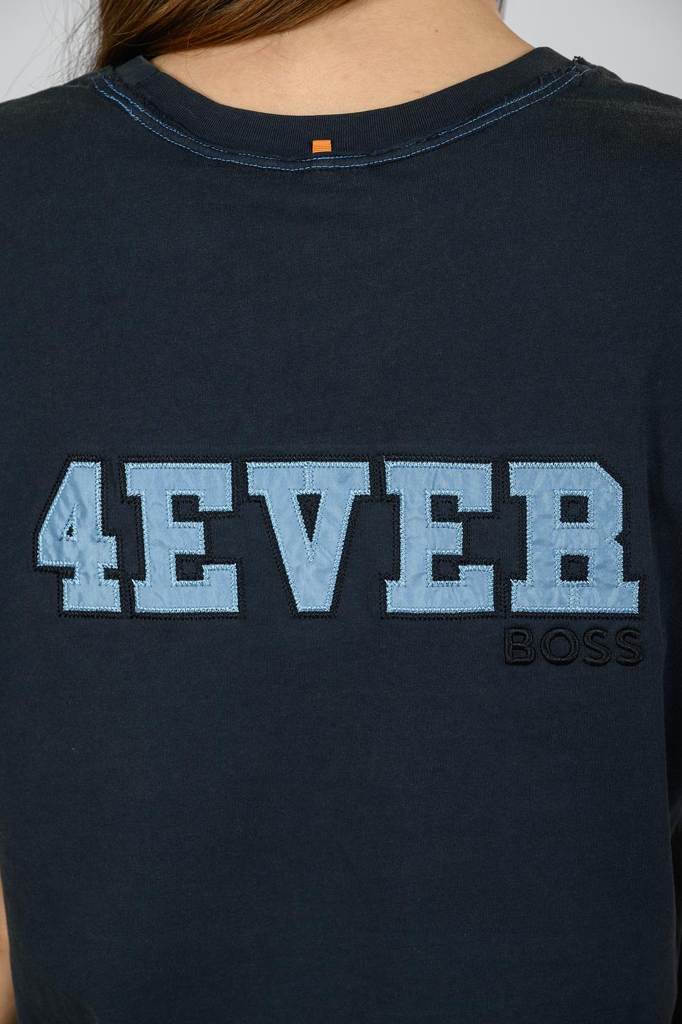 Футболка Boss Orange с логотипом темно-синяя