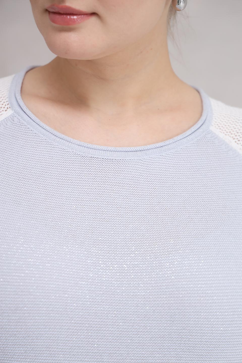 Пуловер Rabe collection комбинированный светло-серый