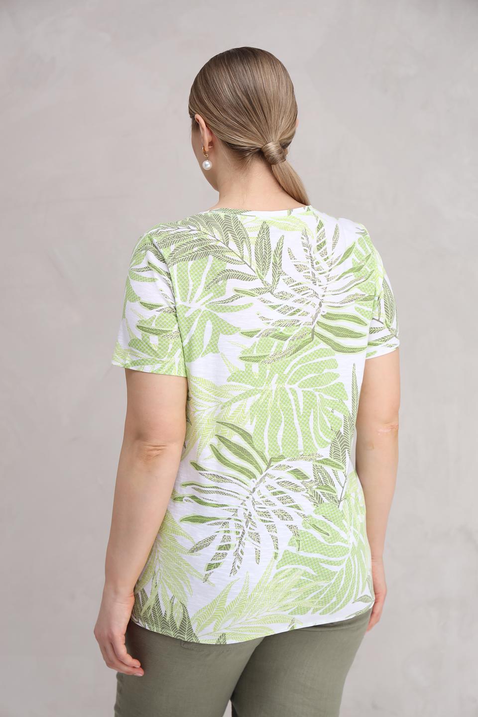 Блуза Olsen с принтом и завязкой лайм