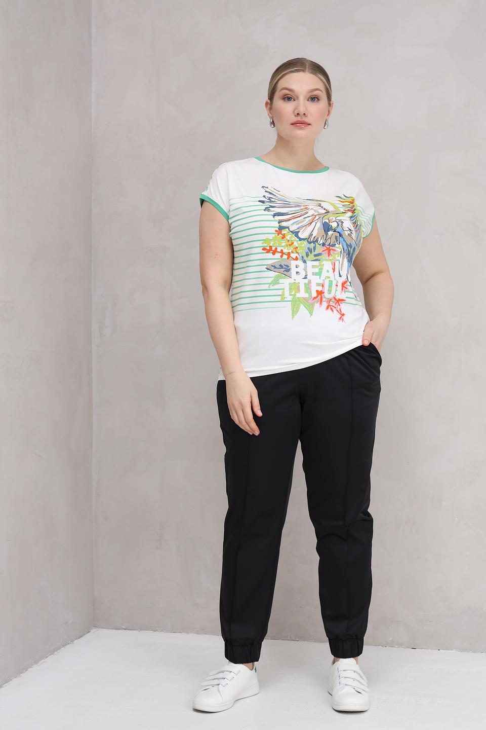 Топ Lebek с принтом и полоской белый