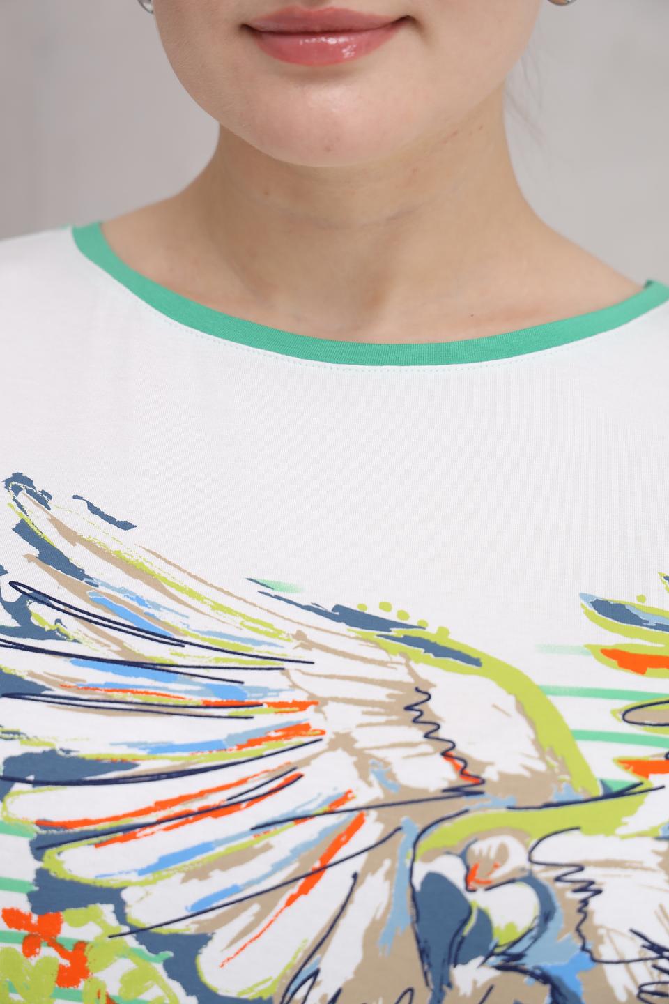 Топ Lebek с принтом и полоской белый