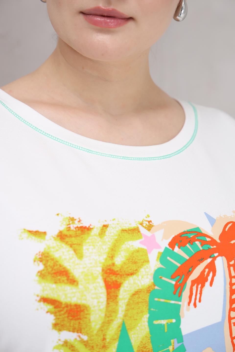 Футболка Lebek с тропическим принтом