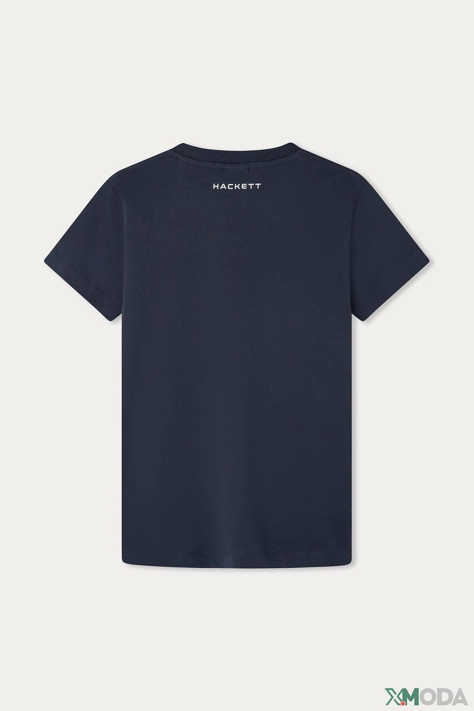 Футболка Hackett London синяя с принтом
