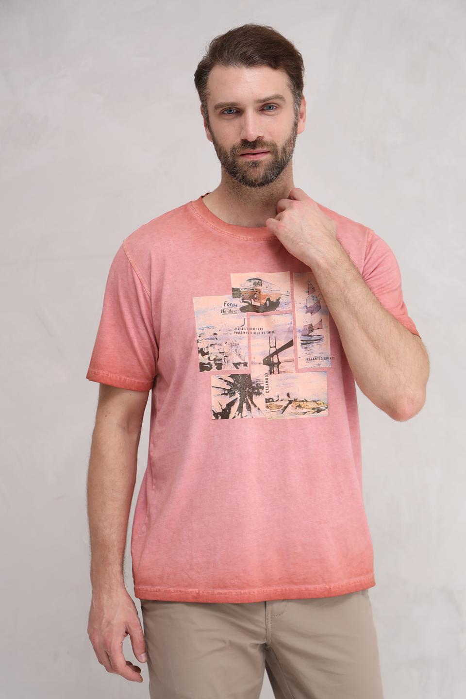 Футболка Casa Moda с принтом розовый