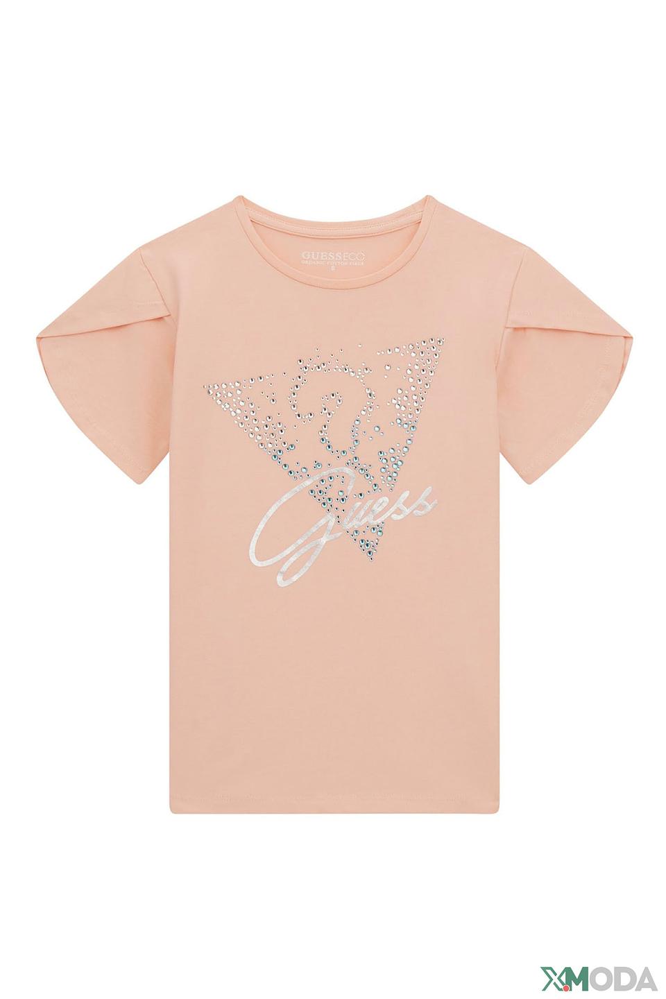 Футболка Guess дев. с логотипом персиковый