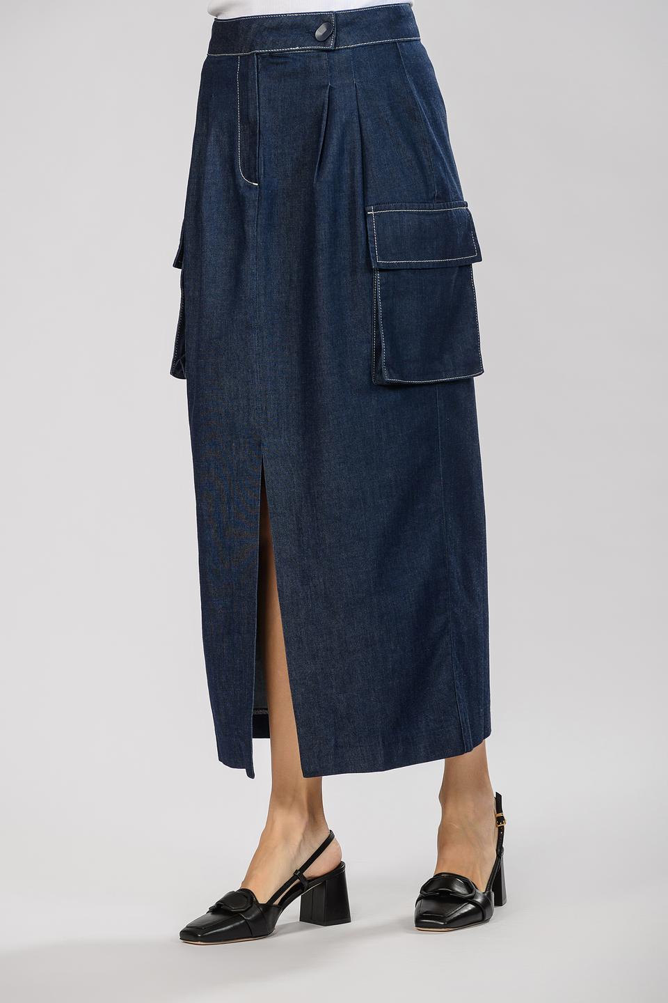 Юбка Malej джинсовая с карманом синяя