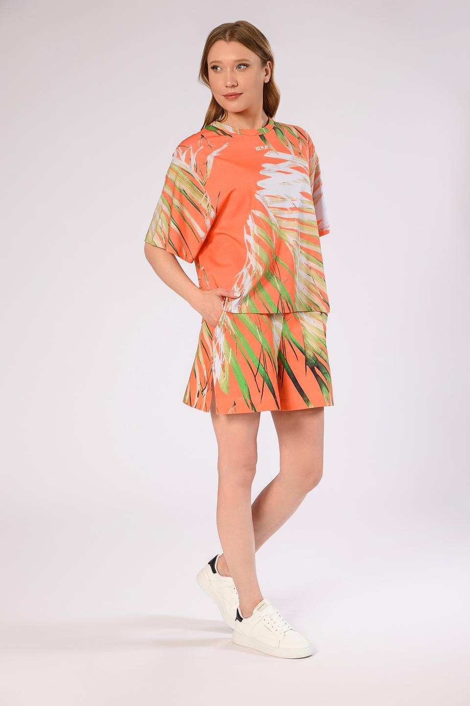 Футболка Ice Play с принтом тропических листьев