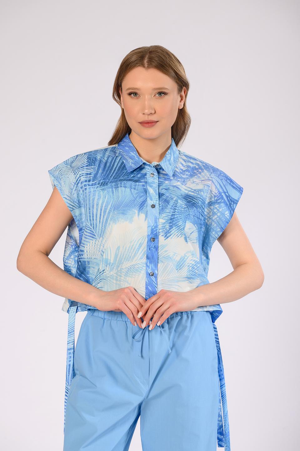 Блуза Ice Play с принтом голубой