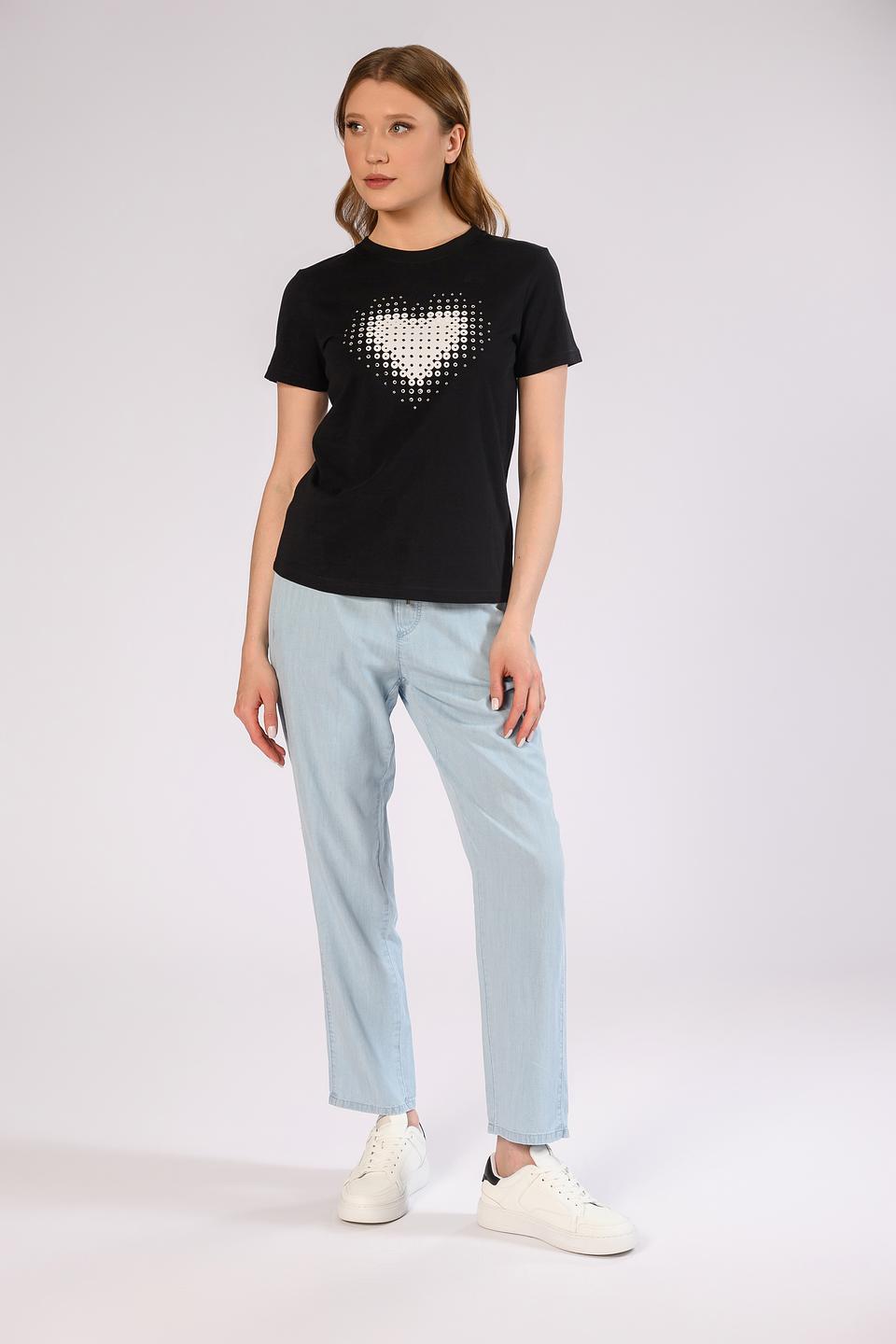 Футболка Silvian Heach с сердцем чёрная