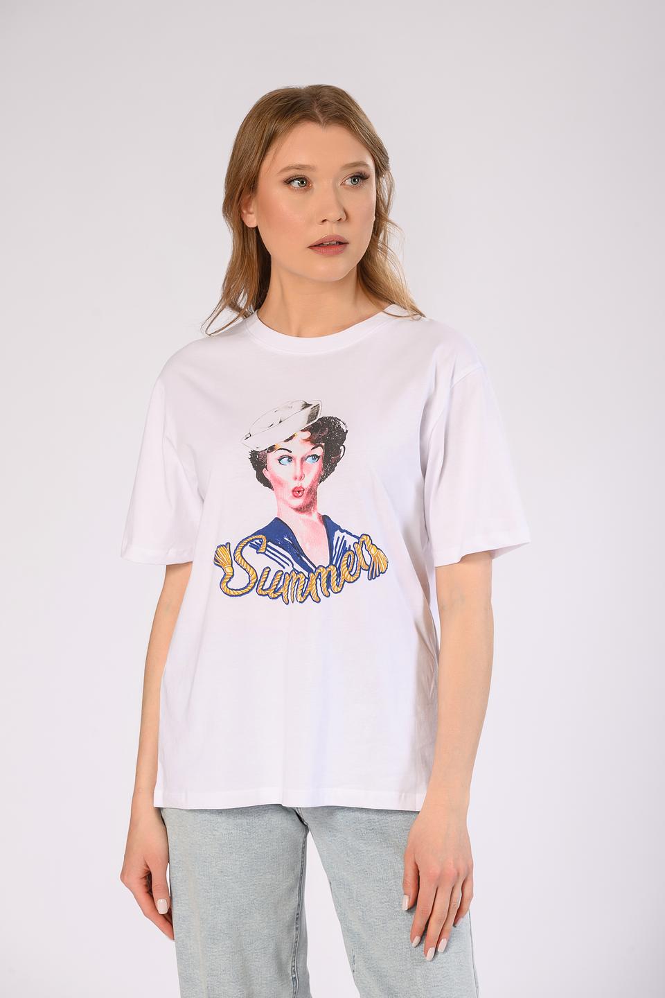 Футболка Silvian Heach с принтом белый