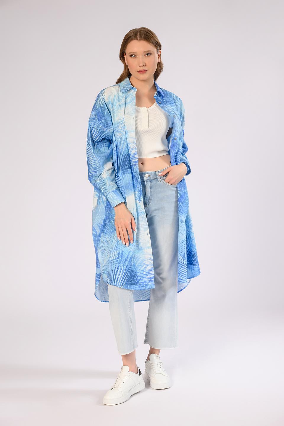 Платье Ice Play с принтом голубой