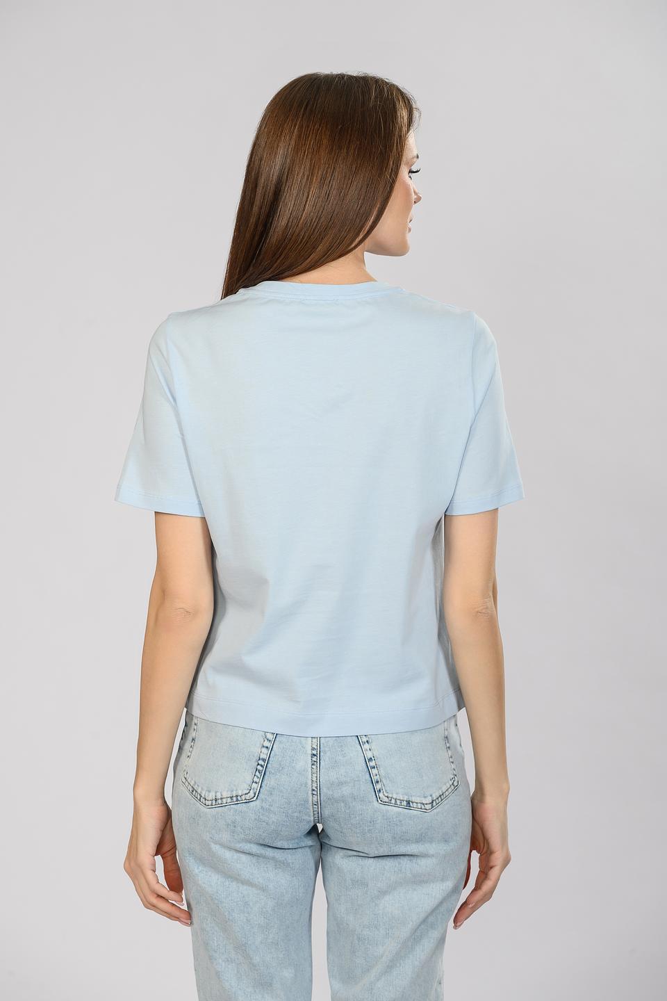 Футболка Marc Cain с вышивкой голубой