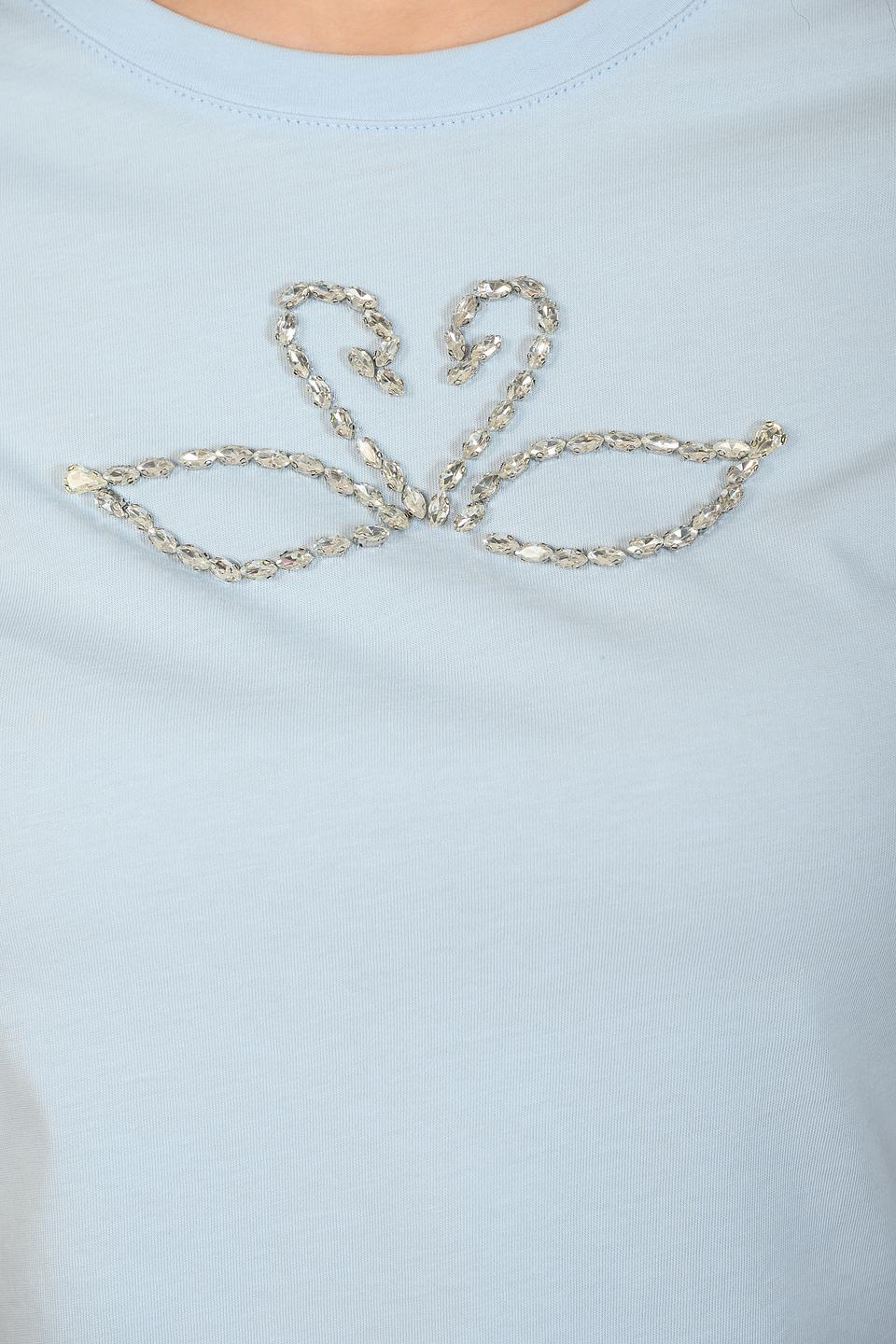 Футболка Marc Cain с вышивкой голубой