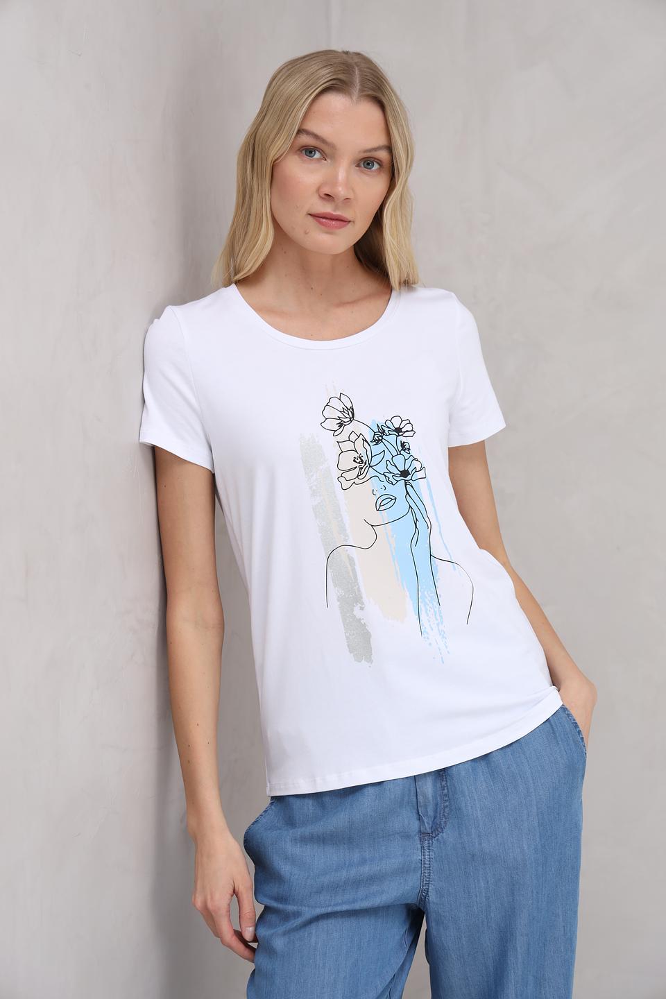 Футболка More and More с принтом белая