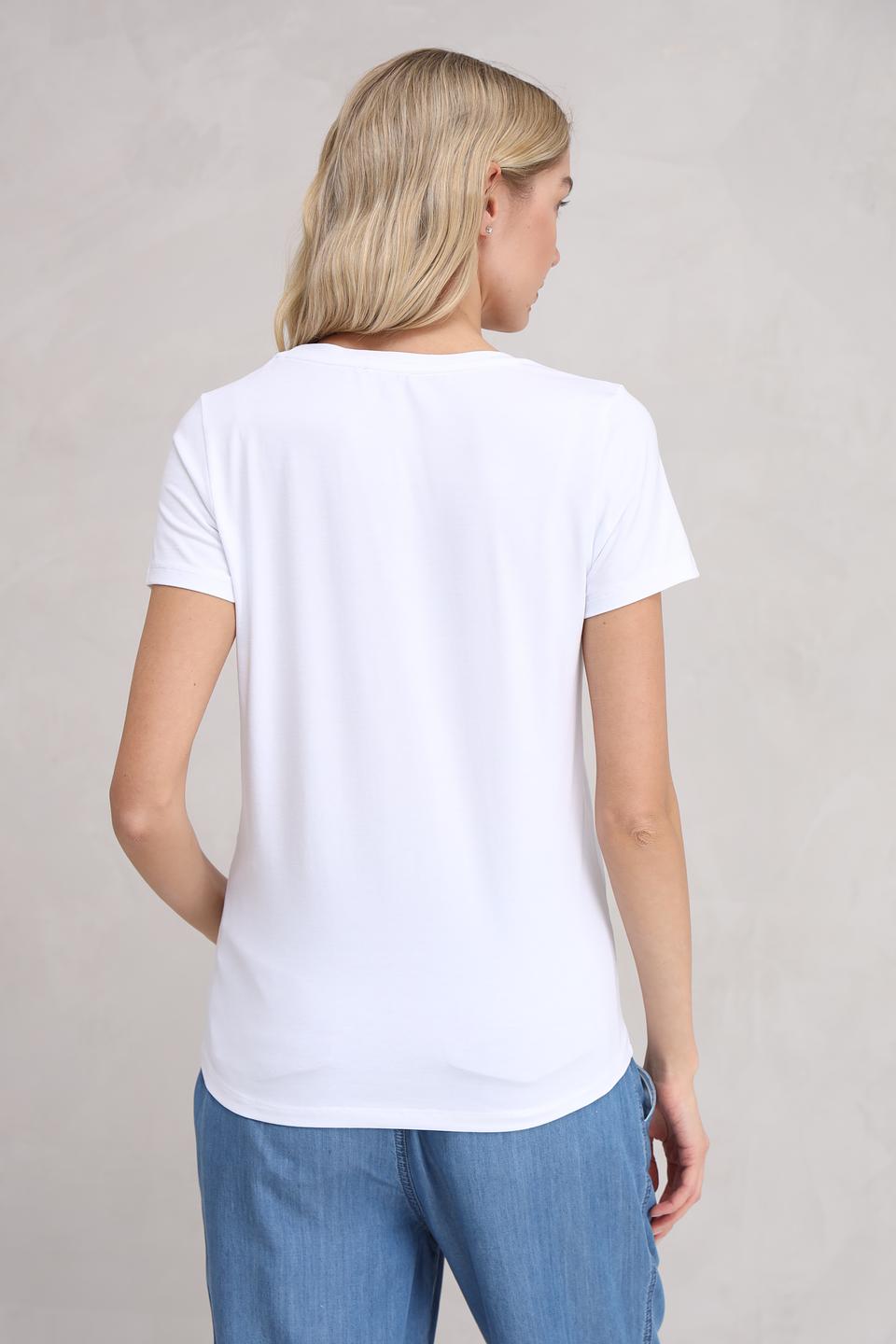 Футболка More and More с принтом белая