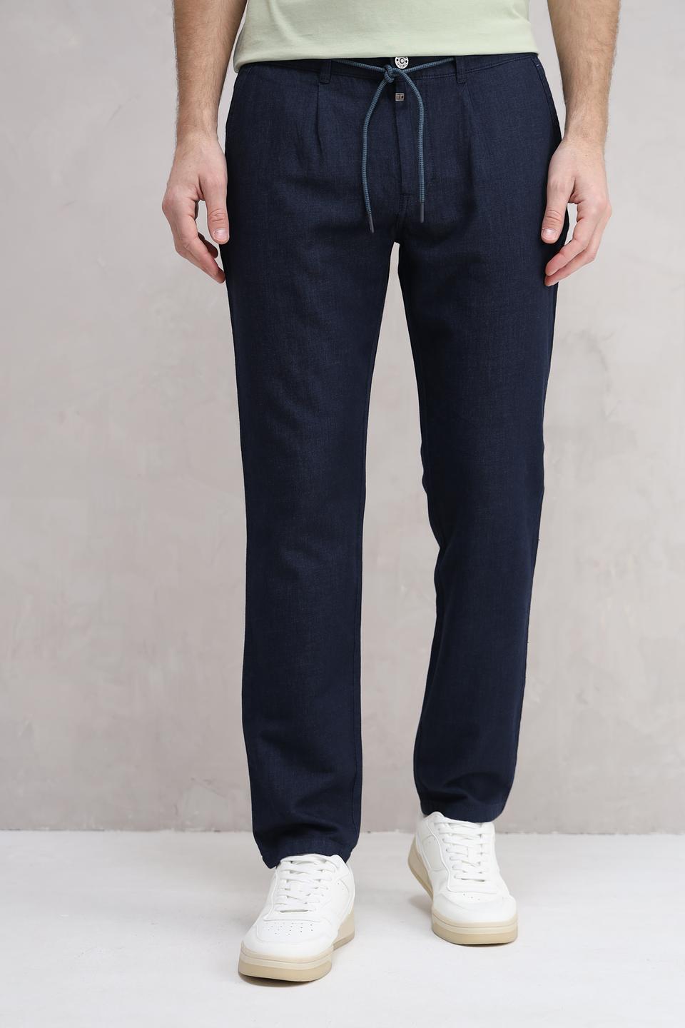 Брюки Time Zone темно-синие с резинкой