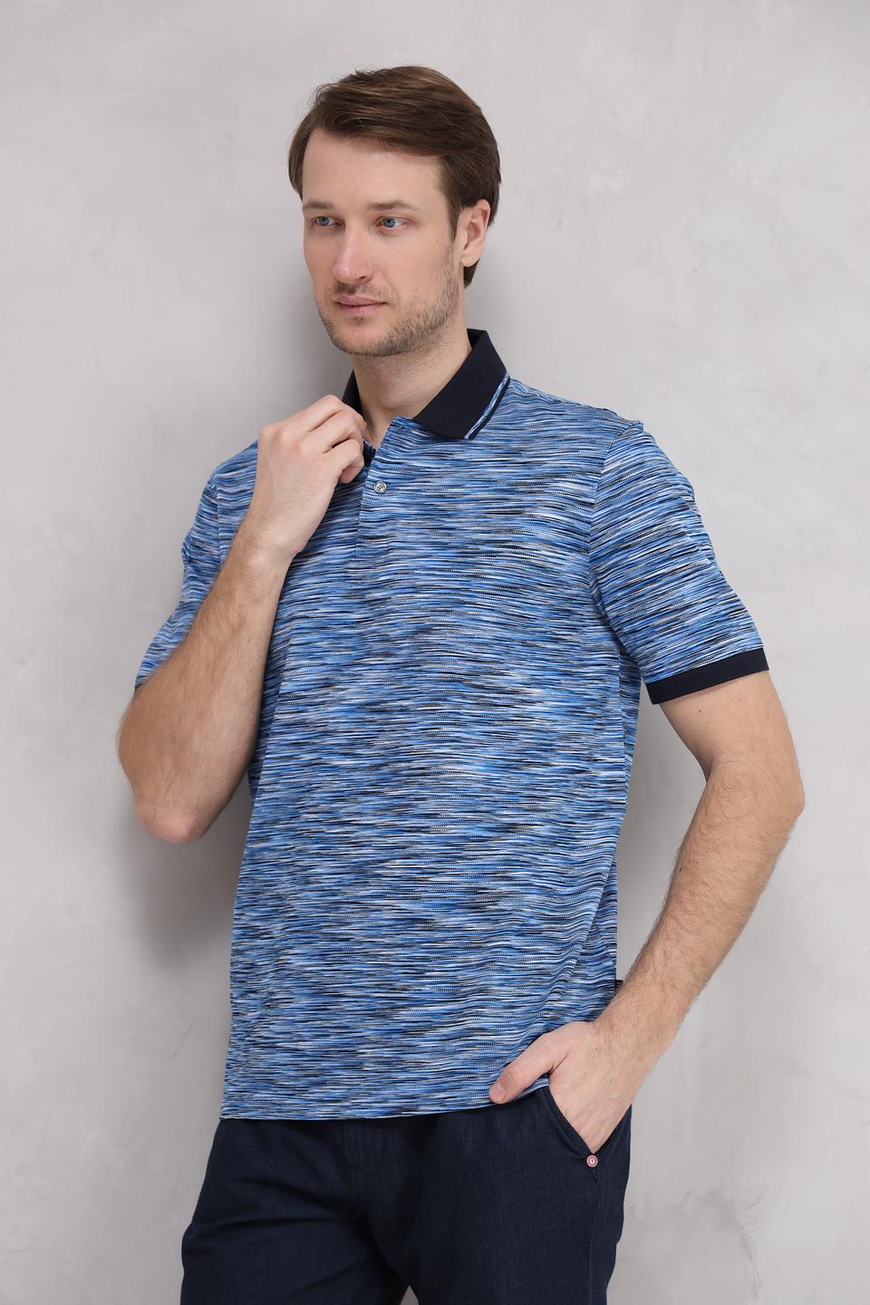 Поло Bugatti в полоску синий