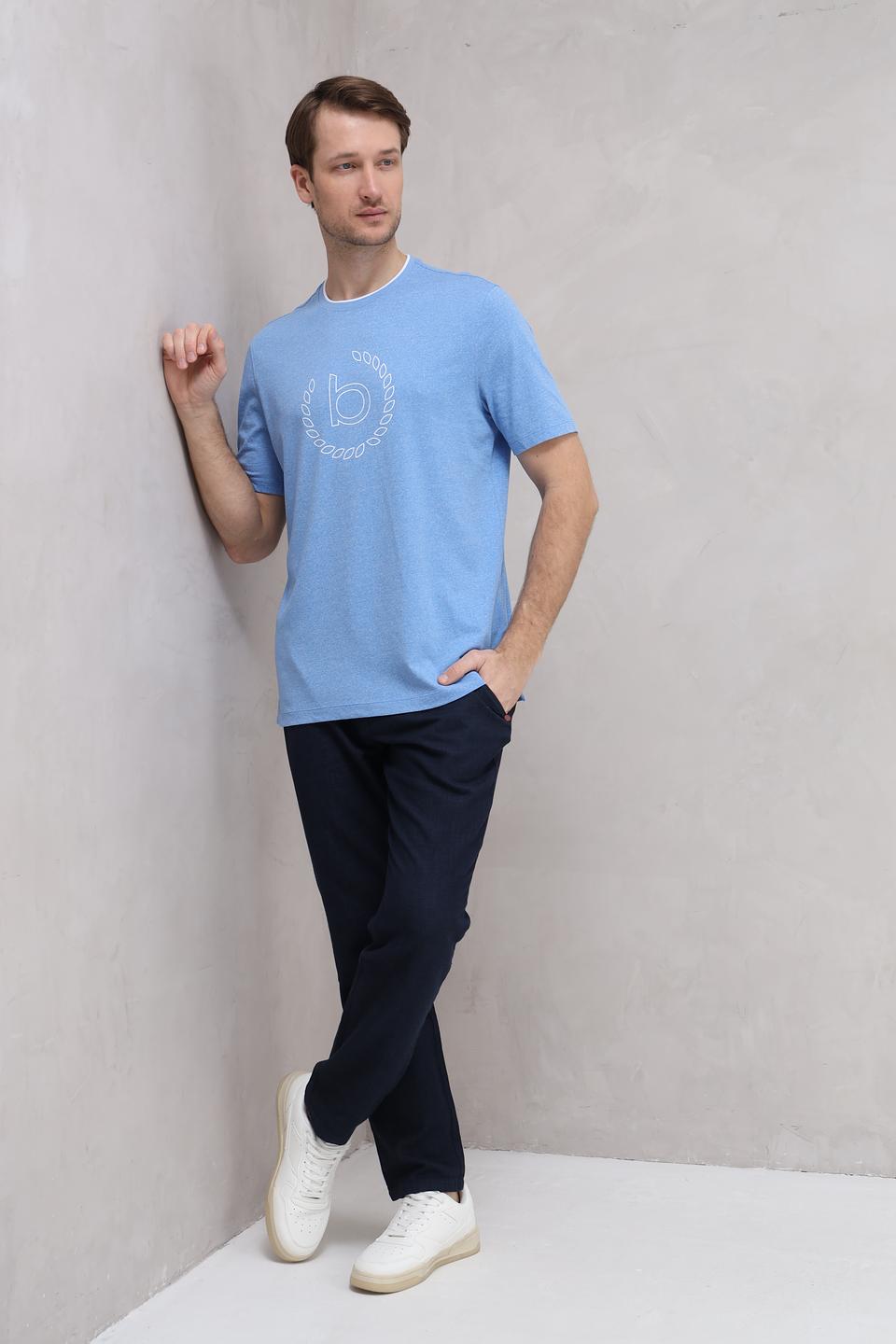 Футболка Bugatti логотип голубой