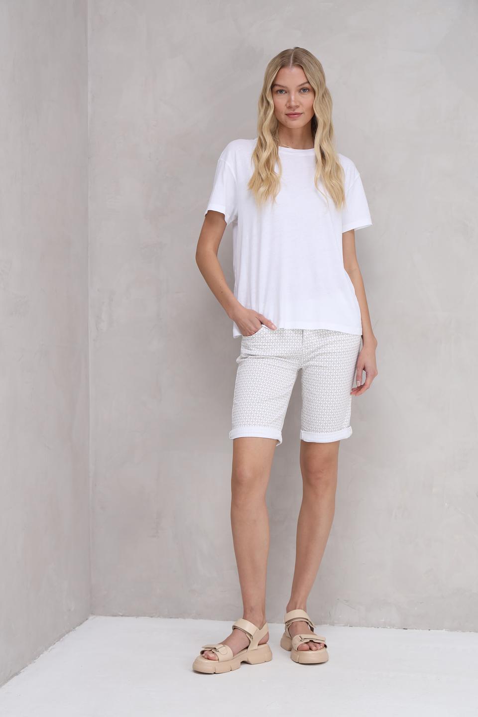 Шорты Time Zone в клетку бежевые