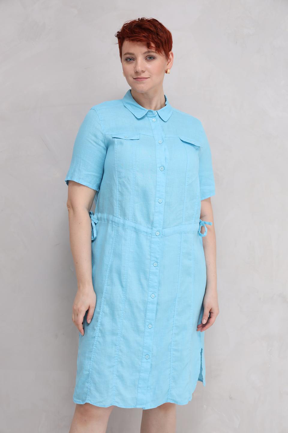 Платье льняное Barbara Lebek голубое