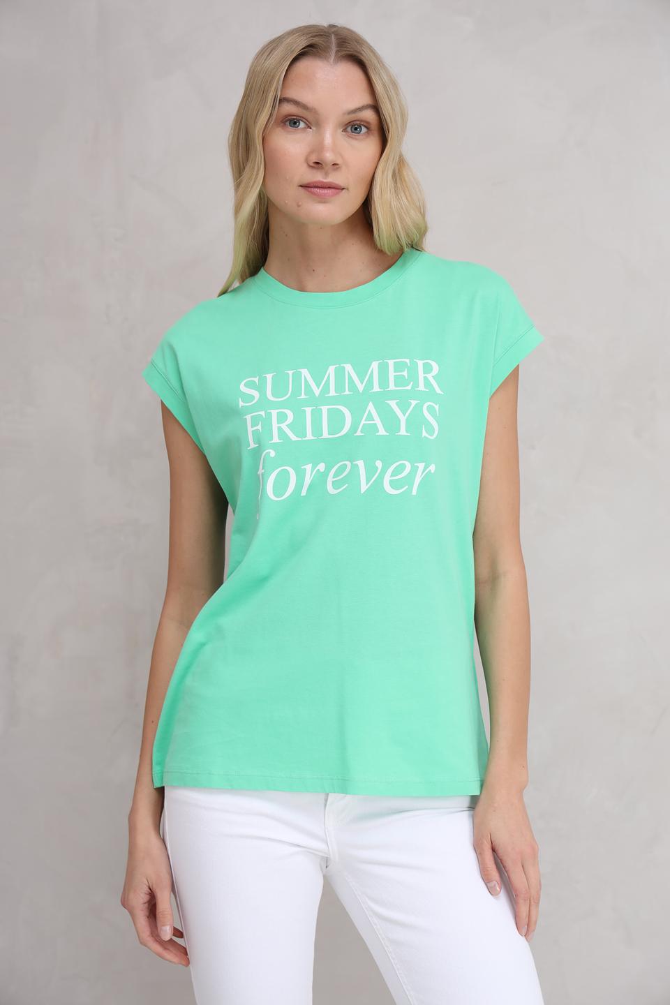 Футболка Marc Aurel мятная с принтом