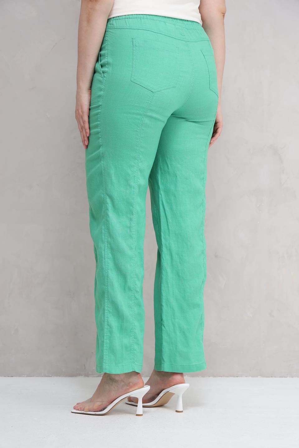 Брюки Lebek из льна мятного цвета