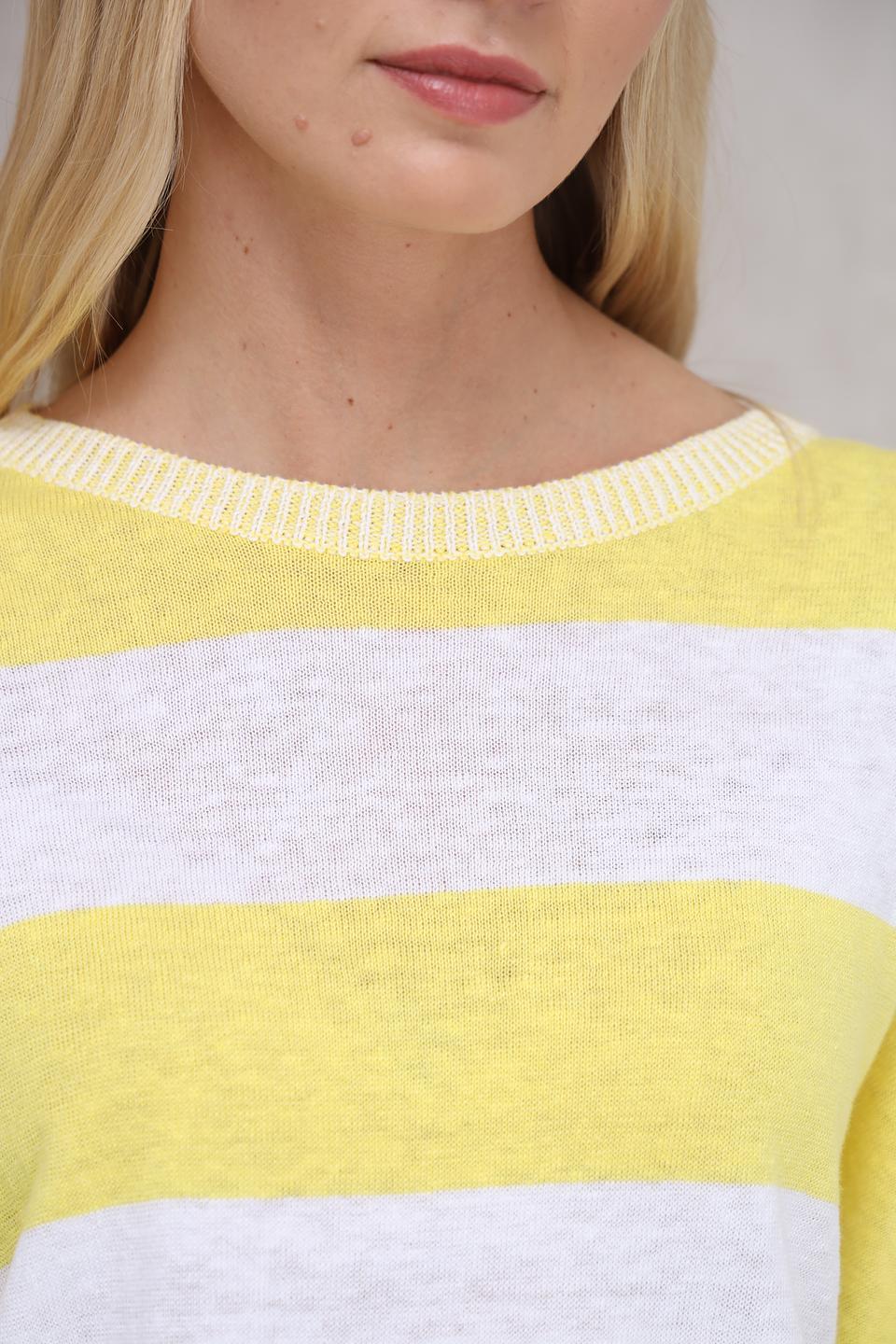 Пуловер Oui в полоску жёлтый