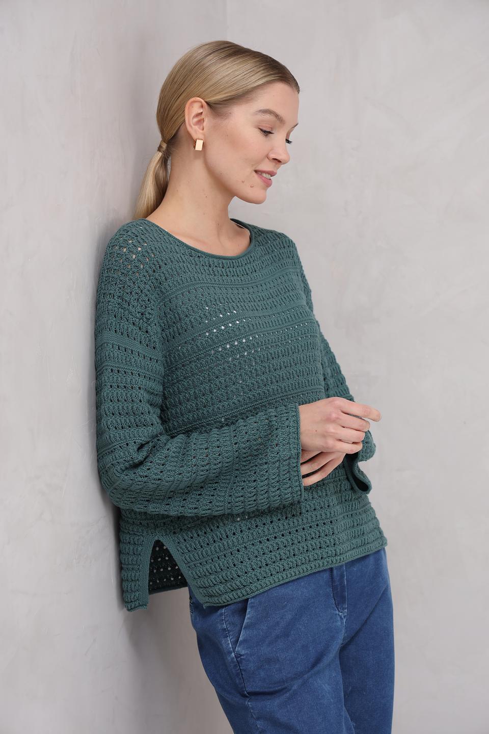 Пуловер Tom Tailor вязаный зелёный