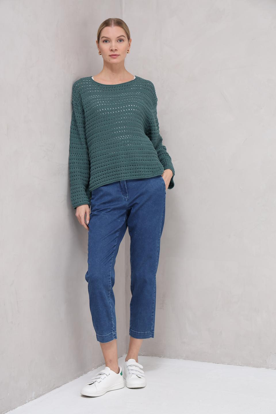 Пуловер Tom Tailor вязаный зелёный