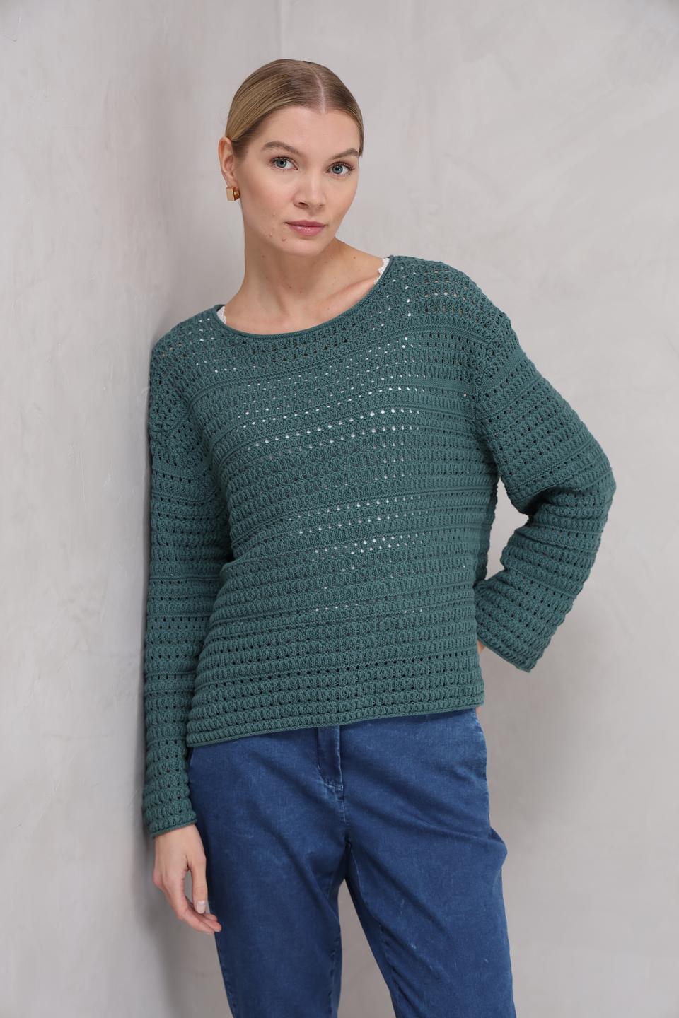 Пуловер Tom Tailor вязаный зелёный