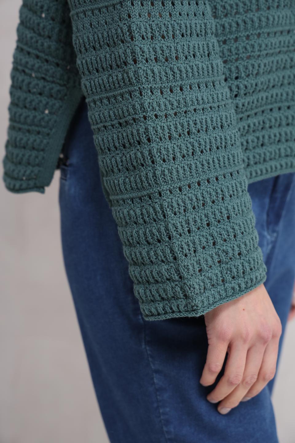 Пуловер Tom Tailor вязаный зелёный