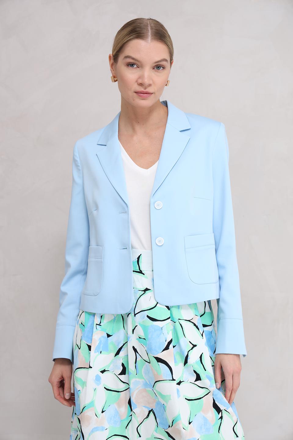 Жакет More and More голубой укороченный