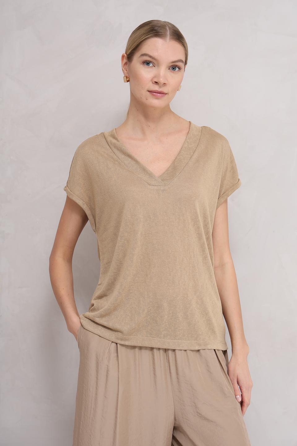 Топ Broadway V-образный бежевый