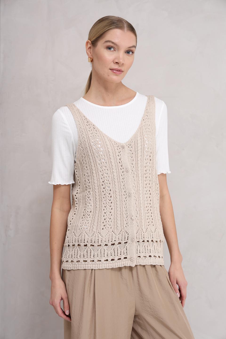 Топ Broadway вязаный бежевый