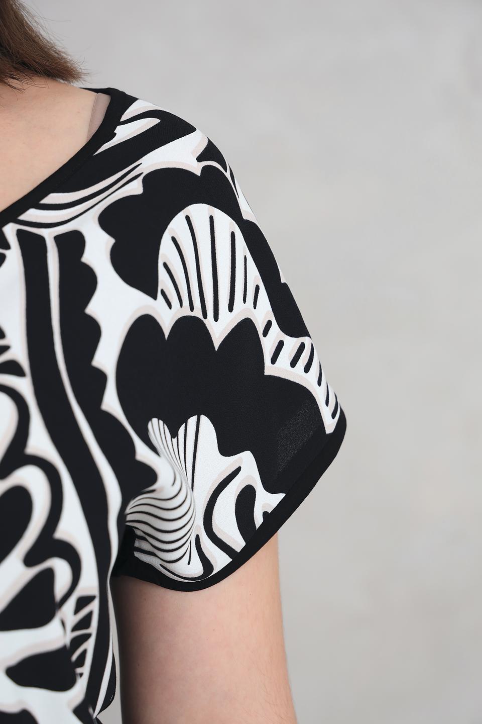 Блуза Via Appia с принтом чёрно-белая