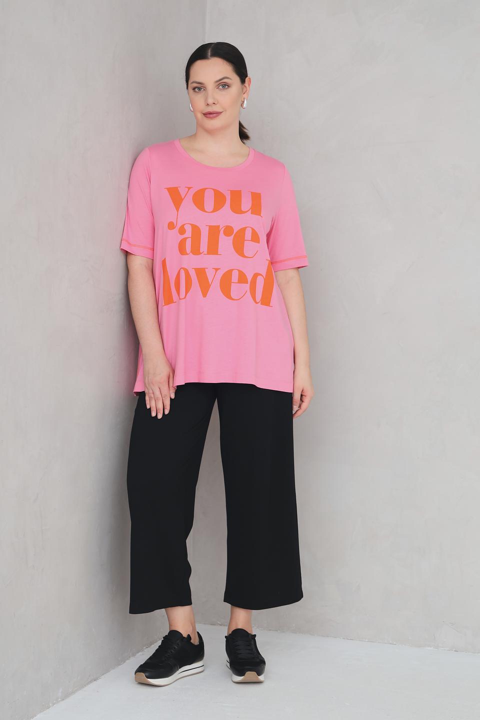 Футболка Frapp с принтом розовый