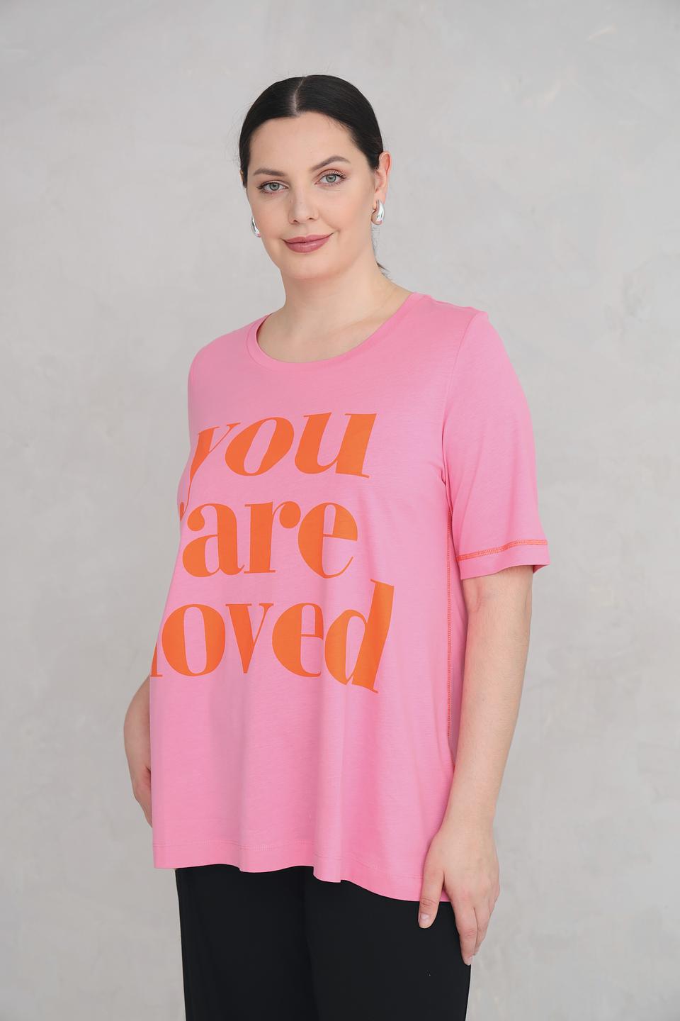 Футболка Frapp с принтом розовый